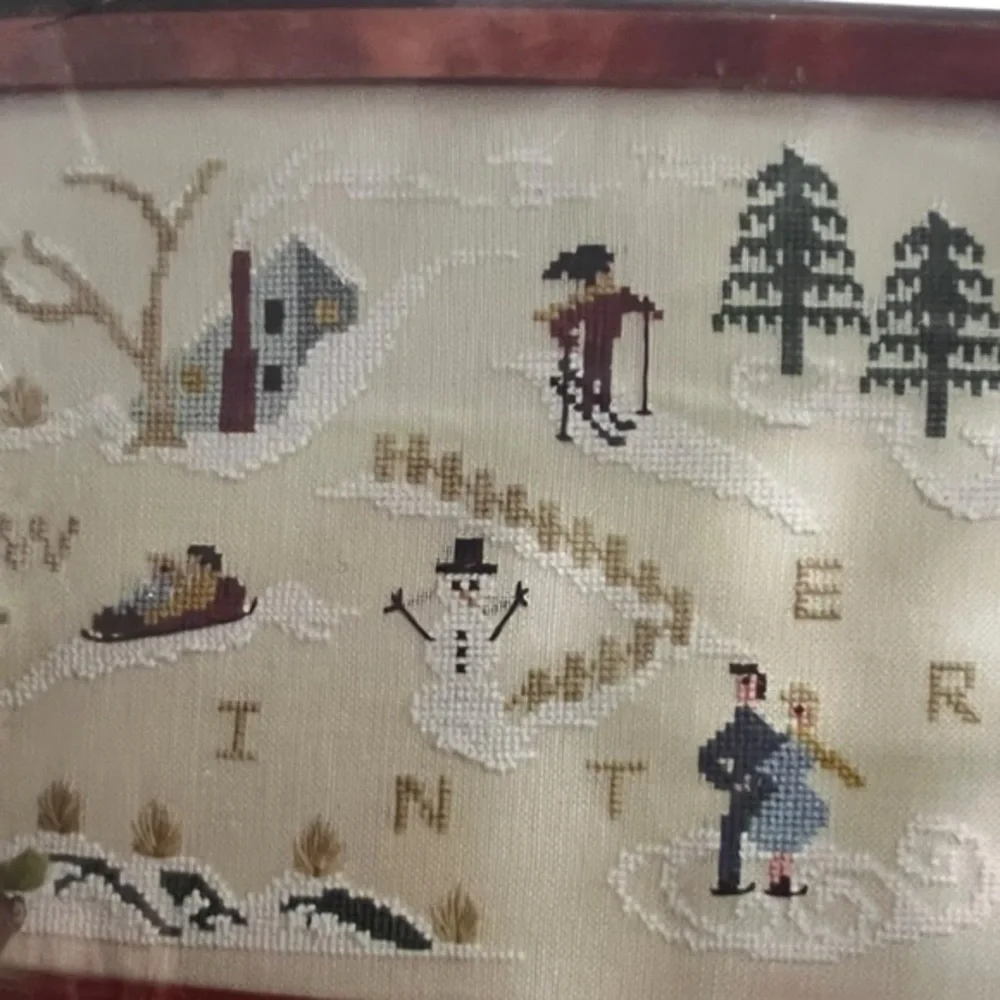 By The Bay Needleart WINTER‎ HOLIDAY Cross Stitch Pattern NIP 2014 9x7” Finished